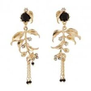 Les Nereides Autumn Leaves Acorn Dangle Clip Earring